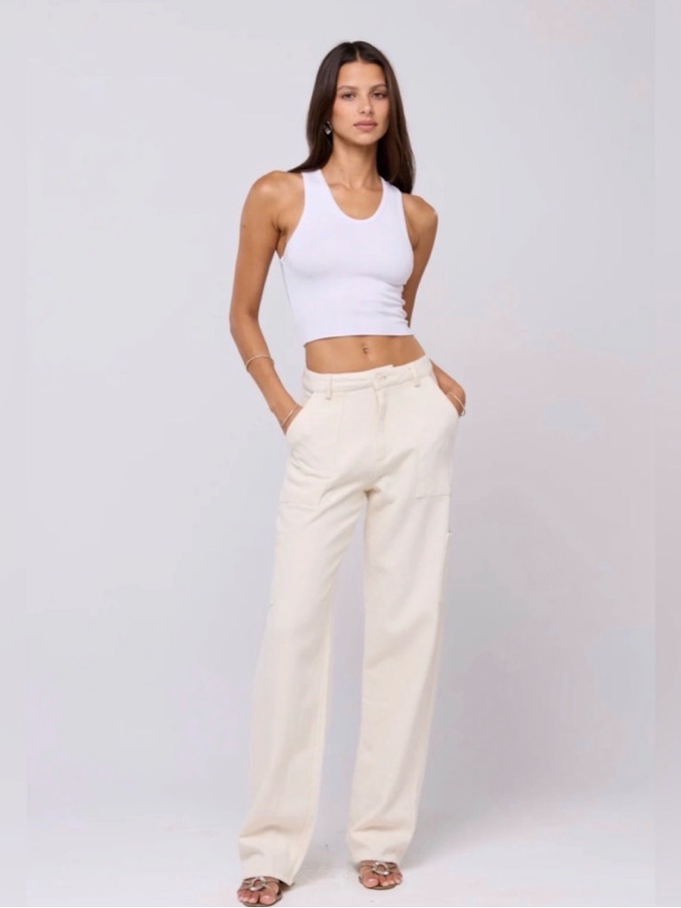 Nwt Resa Women’s Elsa Cargo Pant Xs Ivory/Cream